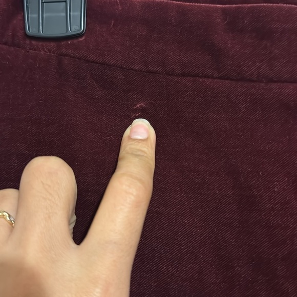 Theory Caroleena Velvet Pants Burgundy Velvet Wide Leg Pants - Picture 5 of 9